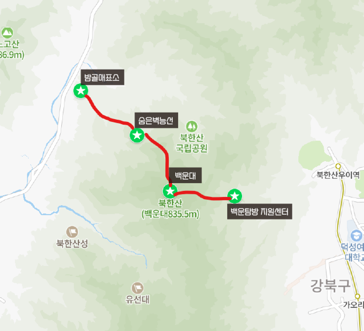 숨은벽코스지도