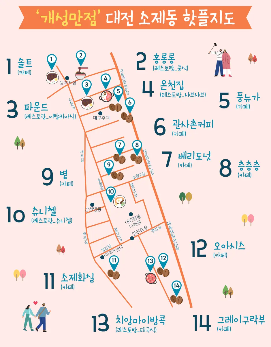 개성만점 밥집과 카페가 있는 대전 소제동 핫플 지도